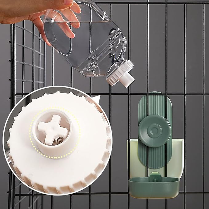 Hanging Automatic Pet Food Water Dispenser - Gravity Pet Feeder and Water Dispenser Set, Cage Cat Food Bowl Dog Feeding Station for Puppy Kitten Rabbit Chinchilla Hedgehog Bird