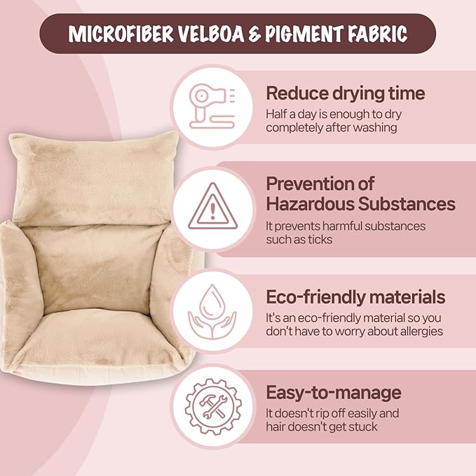 Dog Car Seat for Small Medium Large Dogs, Eco-Friendly Microfiber Velboa, Dog Booster for Under 45Lbs, Detachable and Washable Travel Seat with Thick Cushion (Pink Beige, XL)