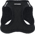 Best Pet Supplies - All Weather Plush, Reflective, No Pull Harness for Small, Medium Dogs, Cats - Secure with Hook & Loop Fastener, Buckle, Double D-Rings - Black Plush, S