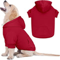 Dog Sweaters for Small Dogs Dog Hoodie Pet Sweater Solid Soft Brushed Fleece Pet Clothes Hoodie Sweatshirt with Pocket(Red-S)