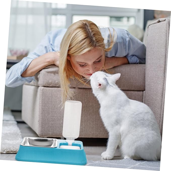 TOYANDONA Pet Feeder Detachable Dog Bowl with Non Slip Base Automatic Water Dispenser for Cats Dogs and Rabbits Easy to and Replace for Indoor Use