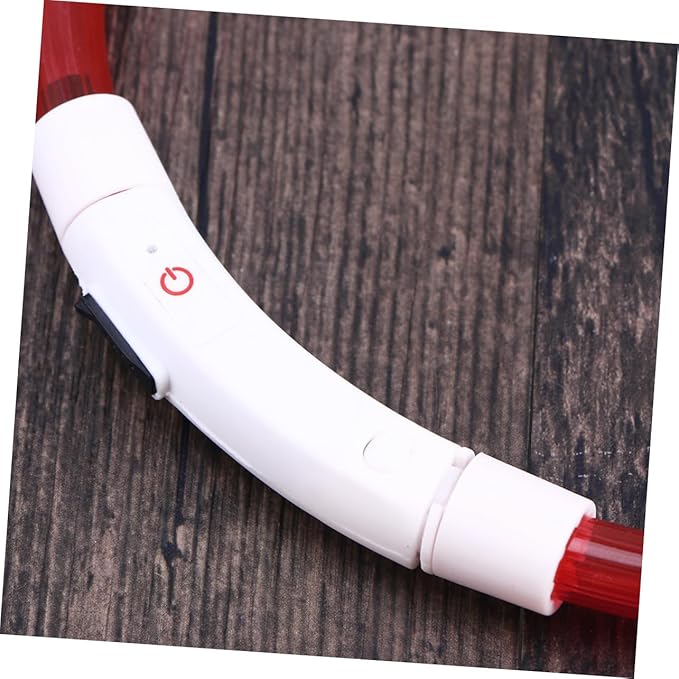Led Glowing Dog Collar USB Rechargeable Silicone Pet Collar for Night Safety Red Energy-Saving Light for Outdoor Adventures