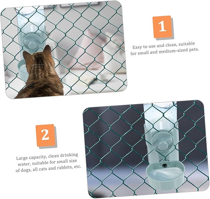 Milisten Pet Automatic Water Dispenser Hanging Waterer for Dogs and Cats Capacity Easy Install Water Feeding Tool for Crates and Cages Made of Durable Material