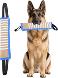 Clysoru Squeaky Tug Toy for Dogs Jute with 2 Strong Handles Lasting Training Equipment Puppy to Large Dog Interactive Toys of War Pull Indestructible Rope Pet Crinkle Teething