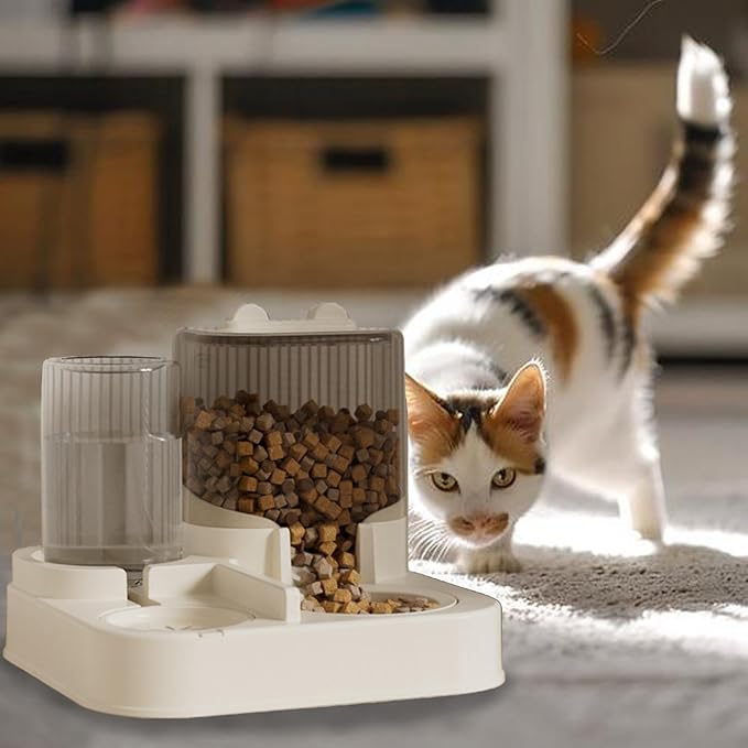 Automatic Dog Feeder - 2 -in 1 Puppy Feeder with Food Bowl | Large Capacity Cat Food Dispenser | Pet Feeder | Multifunctional Pet Food Storage for Small Medium Dogs and Cats