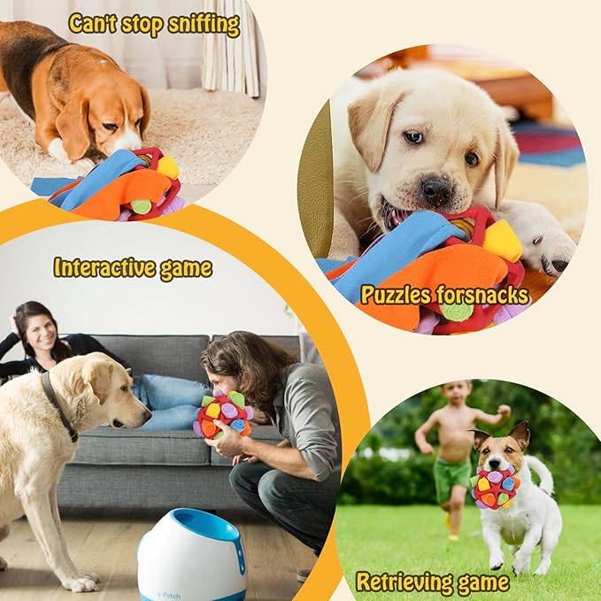Snuffle Ball for Dogs, Interactive Petle Toys for Training Natural Foraging Skills, Food Ball for S/M/L Dogs (White)