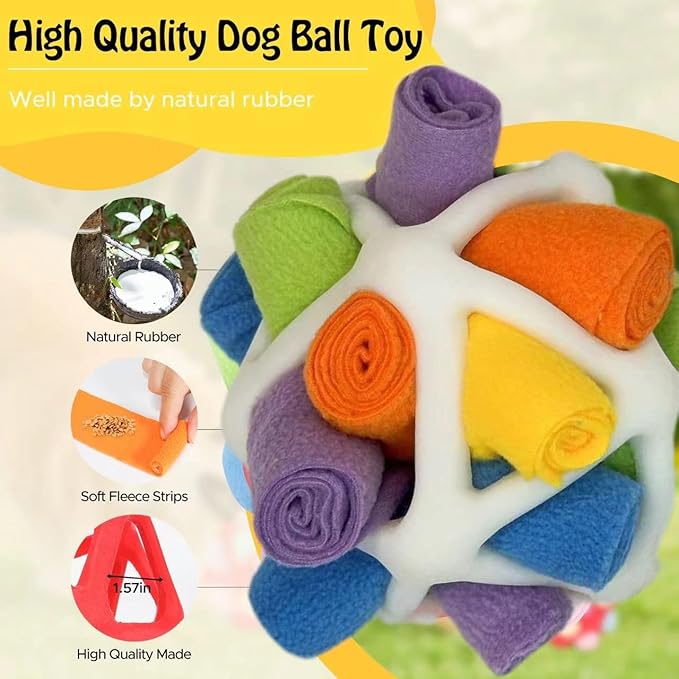 Snuffle Ball for Dogs, Interactive Petle Toys for Training Natural Foraging Skills, Food Ball for S/M/L Dogs (White)