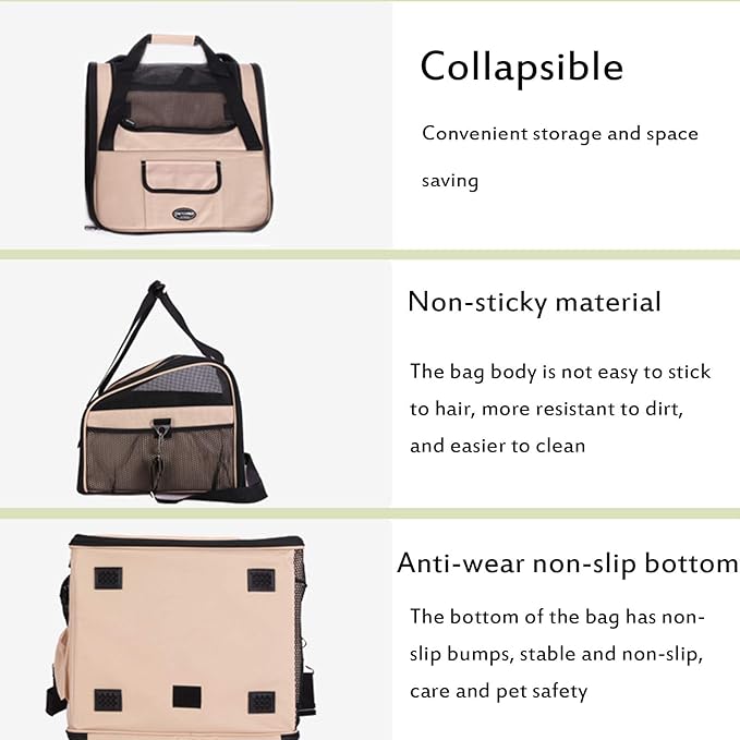Pet Car Booster Seat Carrier Portable Travel Bag,Cat Small Dog Pet Puppy Travel Cage with Carry Straps,Collapsible Puppy Carrier Seat for Small Medium Pets Up to 22Bls