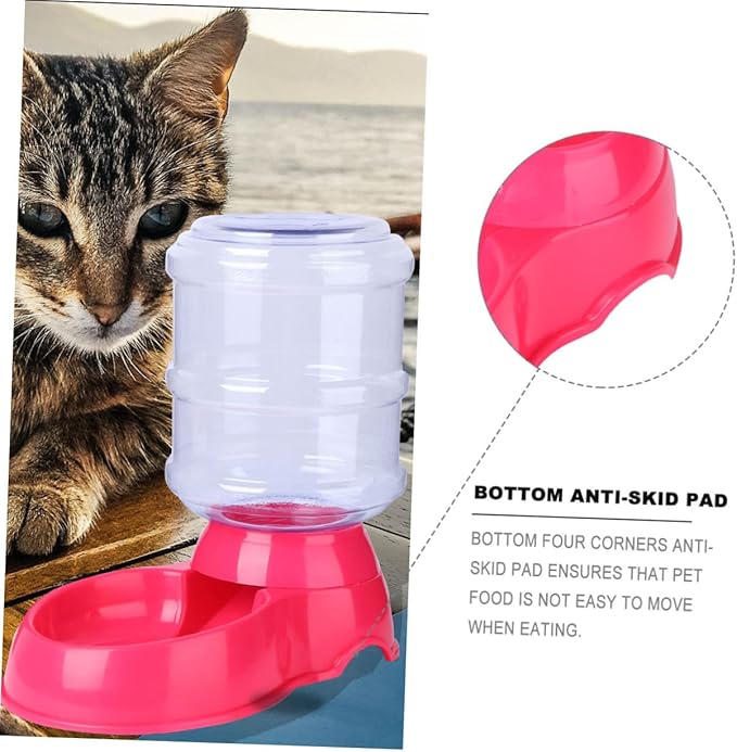 Automatic Pet Feeding Device Cat Food Dispenser Water Fountain Bowl Leakproof