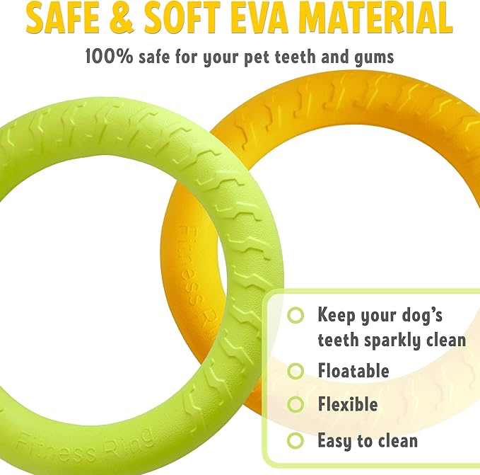 PetSpy Dog Ring Toy – Ring Puller for Outdoor Play, Floating Training & Fetch Toy for Throwing, Catching & Chewers – Durable EVA Flying Disc for Small, Medium & Large Dogs