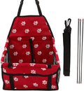 Pet Car Seat with Safety Leash, Dog Car Basket for Puppy Cat, Breathable Slip Proof Design, Portable Pet Travel Carrier with Adjustable Straps for Most Vehicles (Red)