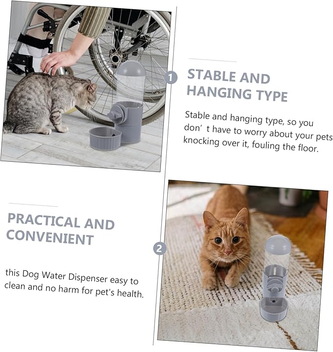 BESPORTBLE Wear-Resistant Pet Water Dispenser Convenient Hanging Dog Feeder Automatic Cat Water Bowl Leak Design for Easy Refills for Pets Cages Capacity