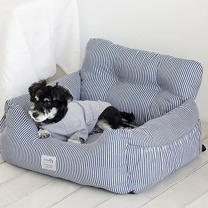 Dog Car Seat Pet Booster Seat Bed for Small Dogs, Puppy Booster Seat Dog Travel Car Carrier Bed with Clip-On Safety Leash and Storage Pocket for Cars/Suvs/Trucks