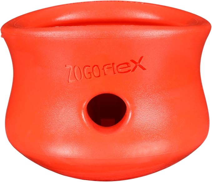 WEST PAW Toppl Durable Dog Treat Puzzle Toy for Small to Medium Dogs- Engaging Interactive Chew Toy for Mental Stimulation, Slow Feeding- Quarter Cup Capacity - Cardinal Red, Small