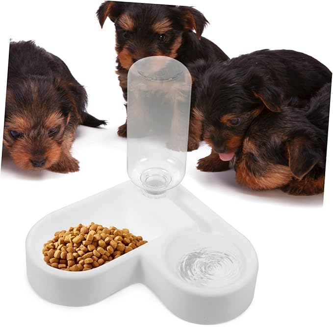 BESPORTBLE Automatic Water Feeder and Food Bowl Combo for Cats and Dogs Multi-Function Pet Supply Reusable Design Space-Saving Wall Corner Style Practical for Home and Pet Shops