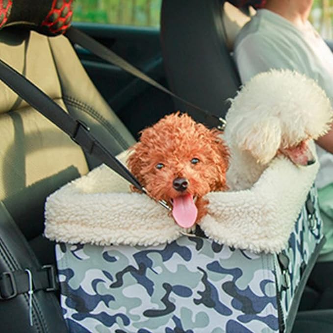 Dog Car Seat, Portable Foldable Pet Dog Booster Car Seat with Safety Rope,Cozy Pet Travel Carrier Cage for Small Dogs, Puppies, and Pets