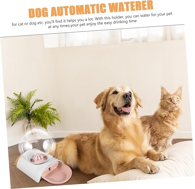 Dog Cat Automatic Waterer Water Fountain Large Storage Abs Acrylic Easy to Clean
