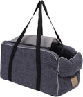 Center Console Dog Car Seat, Dogs Armrest Booster Seat with Portable Handle Design, Linen Fabric, Suitable for Travel Camping