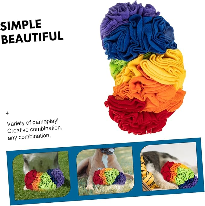 DECHOUS Dog Snuffle Mat Colorful Snuffle for Dogs Portable Foraging for Puppies Engaging Dog Food Hunting Activity Enhances Nose Work Skills Slows Down Eating