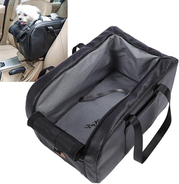 Dog Car Seat, Multipurpose Portable Pet Car Seat for Small Medium Dogs, Breathable Booster Car Seat with Safety Seatbelt for Cat, Detachable Washable Carrier for Travel