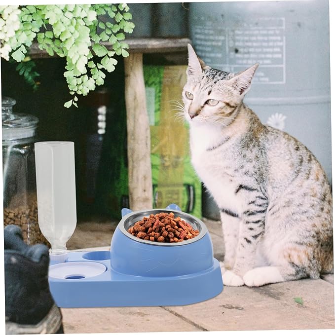 Automatic PET Feeder and Water Dispenser Set for Dogs and Cats Detachable Dual Bowls for Food and Water Suitable for Puppies and Small Pets Easy to Clean
