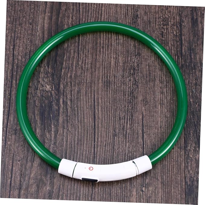 Milisten USB Rechargeable Led Dog Collar for Pets Green Glowing Flashing Collar for Evening Walks