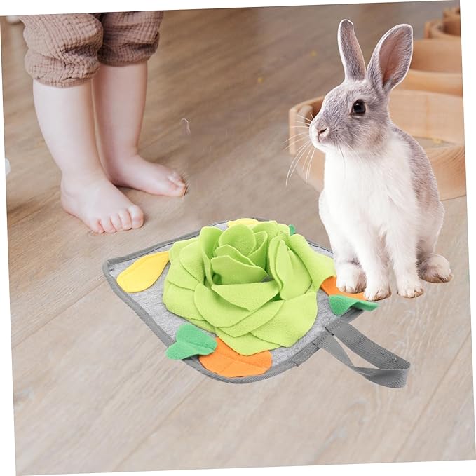 UPKOCH 1pc Rabbit Snuffle Mat for Nose Smell Training Slow Feeding Pad for Rabbits Random Pattern Accessories Reduces Boredom and Anxiety Enhances Health Through Foraging Play