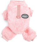Dog Sweater for Small Dogs Fleece Dog Pajamas Winter Warm Thermal Soft Puppy Pjs Coat Stretchy Jumpsuit Doggie Pet Clothes Outfits Cat Apparel (Pink, XX-Small)