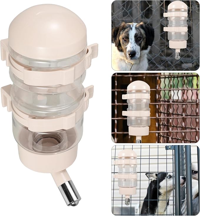 Pet Water Bottle Stainless Steel Nozzle Automatic Dog Cat Water Feeder Hanging Dispenser for Indoor Pets Easy to Install Convenient Hydration