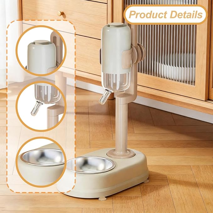 Freestanding Pet Water Dispenser, Automatic Feeder for Dogs and, White
