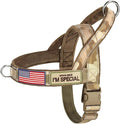Forestpaw No Pull Dog Harness with Large Handle,Slip on Reflective Vest with Quick Release Buckle,Comfortable Flannel Lining for Medium Large Dogs Walking Training (Includes 3 Patches),Brown Camo L