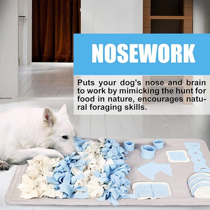 Snuffle Mat for Small Large Dogs (39.4" x 39.4") - Nosework Feeding, Easy to Fill, Machine Washable Training, Pet Activity/Toy/Play, Great for Stress Release - L