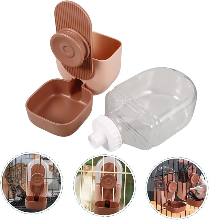 Pet Water Dispenser for Cats and Dogs Hanging Automatic Water Bottle for Cages Convenient Feeder Dispenser to Prevent Spills for Indoor and Outdoor Use