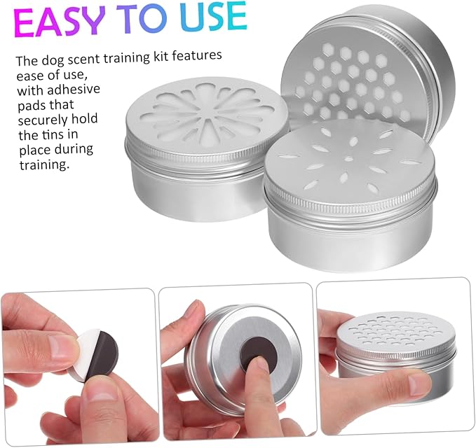 SUPVOX 1set Dog Scent Dog Scent Training Tins Adhesive Pads for Nose Training Lightweight Containers