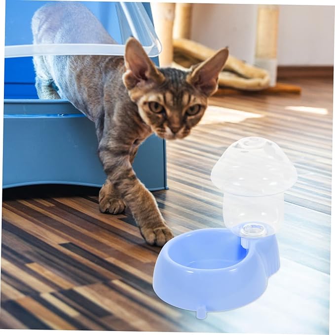 Automatic Cat Water Dispenser Mushroom Shape Gravity Pet Feeder for Dogs and Cats and Bite-Resistant Capacity Indoor Use Convenient Auto Waterer for Pets