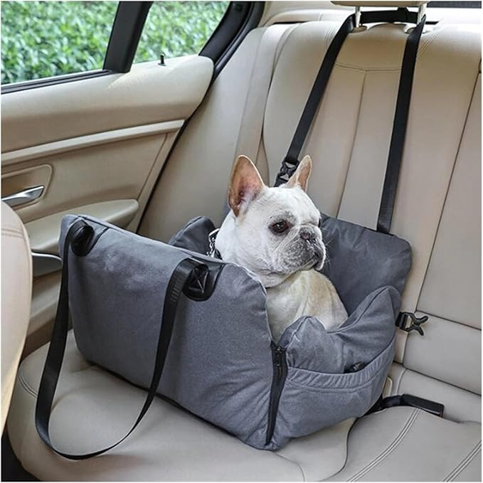 Dog Car Seat Nest Sofa Pet Travel Car Seat Durable Pet Carrier Bed Removable Cushion Pet Booster Seat For Small Medium Dogs(Gray)