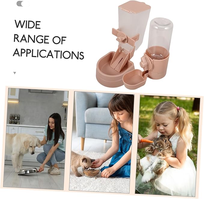 1set Hanging Automatic Pet Water Dispenser and Feeder for Cats Dogs Kittens Lightweight Material Easy to Install Prevents Spills for Cages