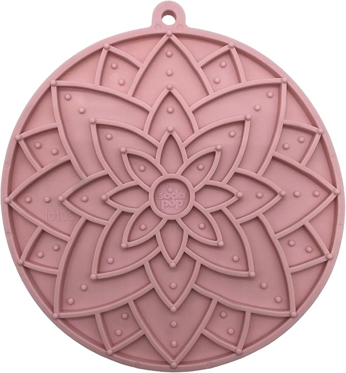 SodaPup Lotus eMat – Durable Enrichment Feeder Made in USA from Non-Toxic, Pet-Safe, Food Safe Rubber for Mental Stimulation, Avoiding Overfeeding, Fresh Breath, Digestive Health, Calming, & More