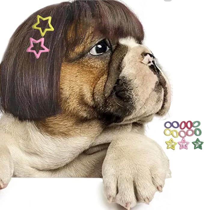 Funny Pet Wig – DIY Haircut & Adjustable Fit – Cat & Dog Costume for Halloween, Party, Photo Shoots – 3D Natural Look – Fits 5kg-50kg Pets