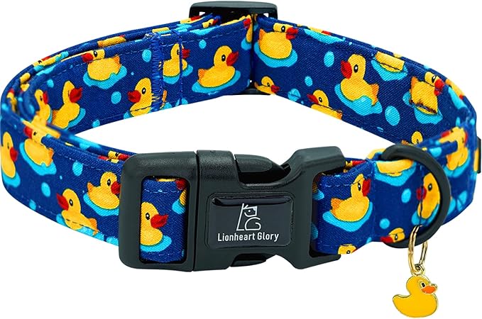 Lionheart glory Dog Collar Ducky Pattern Cute Collar for Large Dogs Spring Summer Female or Male Collars Pets Gift Adjustable Heavy-Duty Pet Collars