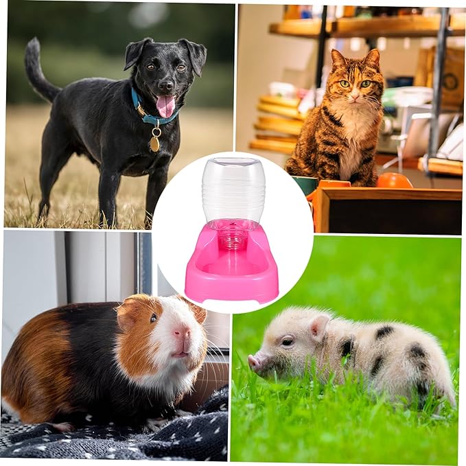 Generic Dog Water Feeder Water Dispenser for Dogs Food Automatic Feeder Automatic Water Bowl Food Pet Supplies Bowl Pet Water Bowl Stuff Dispenser Pink