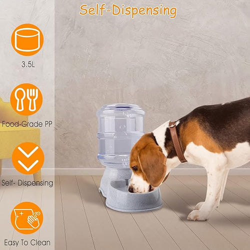 3.5L/1Gallon Automatic Replenish Pet Water Dispenser, Self-Dispensing Gravity Pets Water Feeder for Cats & Small, Medium Dogs
