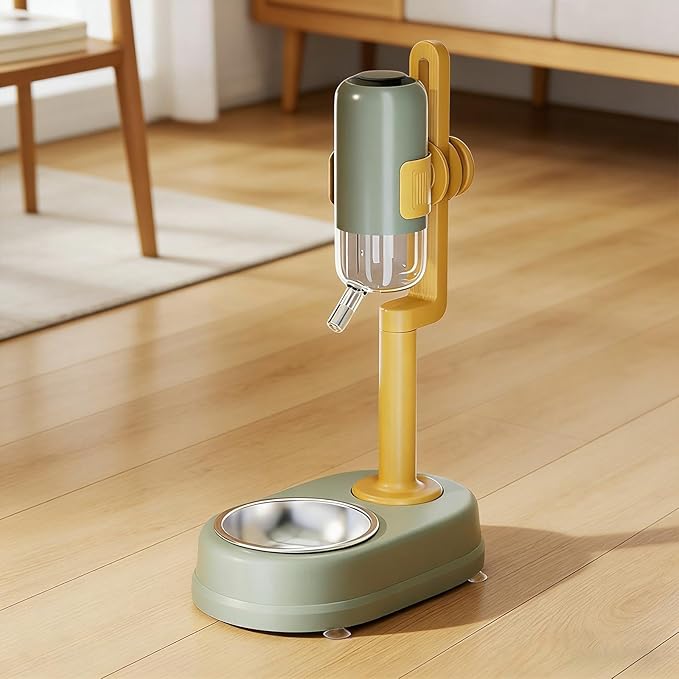 Freestanding Pet Water Dispenser, Automatic Feeder for Dogs and, Green