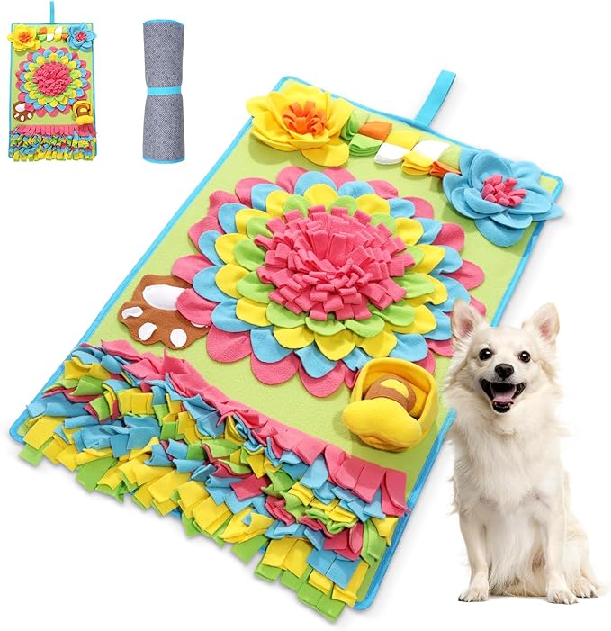 JXTZ Snuffle Mat for Dogs -30.7 * 18.9inch Pet Treats Feeding Mat, Interactive Dog Puzzle Toy for Boredom, Dog Feeding Mats for Slow Feed, Relieve Anxiety, Encourages Natural Foraging Skills