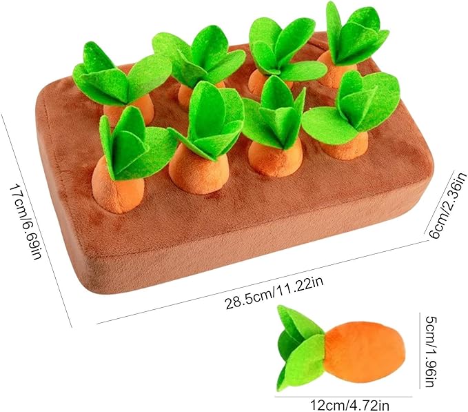 Plush Carrot Toy For Dogs | Puppy Sniffing Carrot Toy,Plush Puppy Sniffing Game,For Training Exercise Enrichment Indoor Outdoor