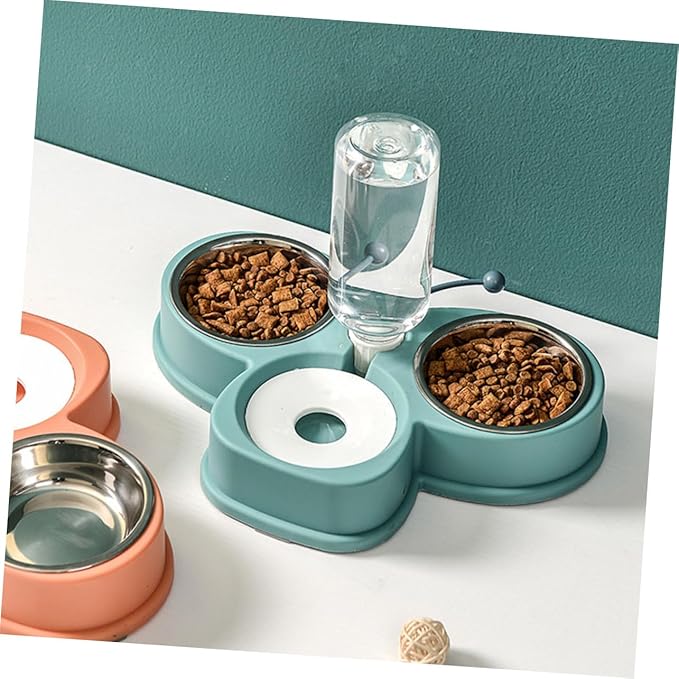 Automatic Pet Feeder and Water Dispenser Kit for Dogs and Cats Dual Bowl Design Bowls Convenient Pet Feeding and Hydration