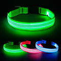 Light Up Dog Collars - USB Rechargeable Reflective LED Dog Collar, Water-Resistant Glow Pet Collar Lights for Night Walking Camping (Green, Medium)
