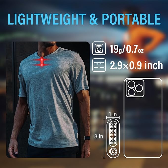 Yaklim Clip On Flashlight, Rechargeable Running Lights for Runners Portable Hands Free Flashlight for Walking Dog, Safety Light for Walking at Night, LED Work Light Warning Flashing Camping(1Pcs)