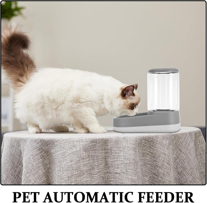FRCOLOR Automatic Pet Feeder and Gravity Water Dispenser Airtight Dog Food Container with Water Bowl for Small to Large Dogs and Cats Suitable for Puppies and Kittens