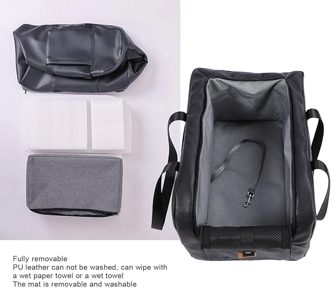 Dog Car Seat for Small Dogs, Breathable Mesh and Safety Leash Portable Pet Car Seat, Center Console Dog Carrier with Soft Fabric for Trips, Vacations and Daily Commutes